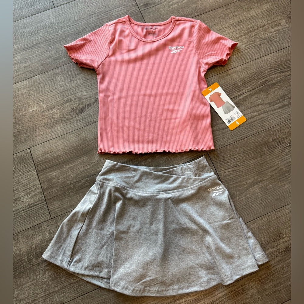 Reebok Kids Pink and Gray Skirt Set